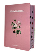 Kit Bíblia Feminina Flor Rosa Hipergigante + Devocional Aquietai-Vos 3 Minutos De Sabedoria Para Mulheres