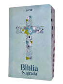 Kit Com 20 Un Bíblias Capa Brochura Cruz Tradicional e Cruz Florida Letra Gigante Linguagem NVI Com Índice