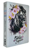 Kit 2 Bíblias Femininas Sagradas Capa Dura Letra Gigante e Hipergigante Harpa ARC Circulo Floral e Leão Rosa