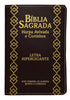 Bíblia Cor Marrom Letra Hipergigante Capa Flexível Com Harpa e Índice Colorida Arc