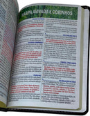 Bíblia Cor Marrom Letra Hipergigante Capa Flexível Com Harpa e Índice Colorida Arc