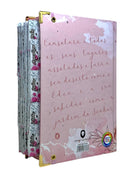 Bíblia Capa Dura Com Elástico Rosa e Medalhão Letra Hipergigante - Jardim Rosa Abas Já Coladas