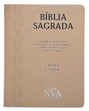 Kit Casal 2 Bíblias Evangélicas Tijolinho Letra Grande Capa Flexível Luxo Preta e Rosé Para Bolsa Linguagem NVA com Índice