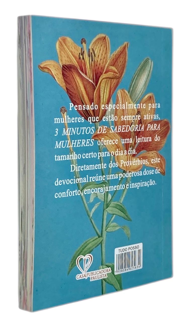 Livro Devocional  Tudo Posso 3 Minutos De Sabedoria Para Mulheres Capa Brochura