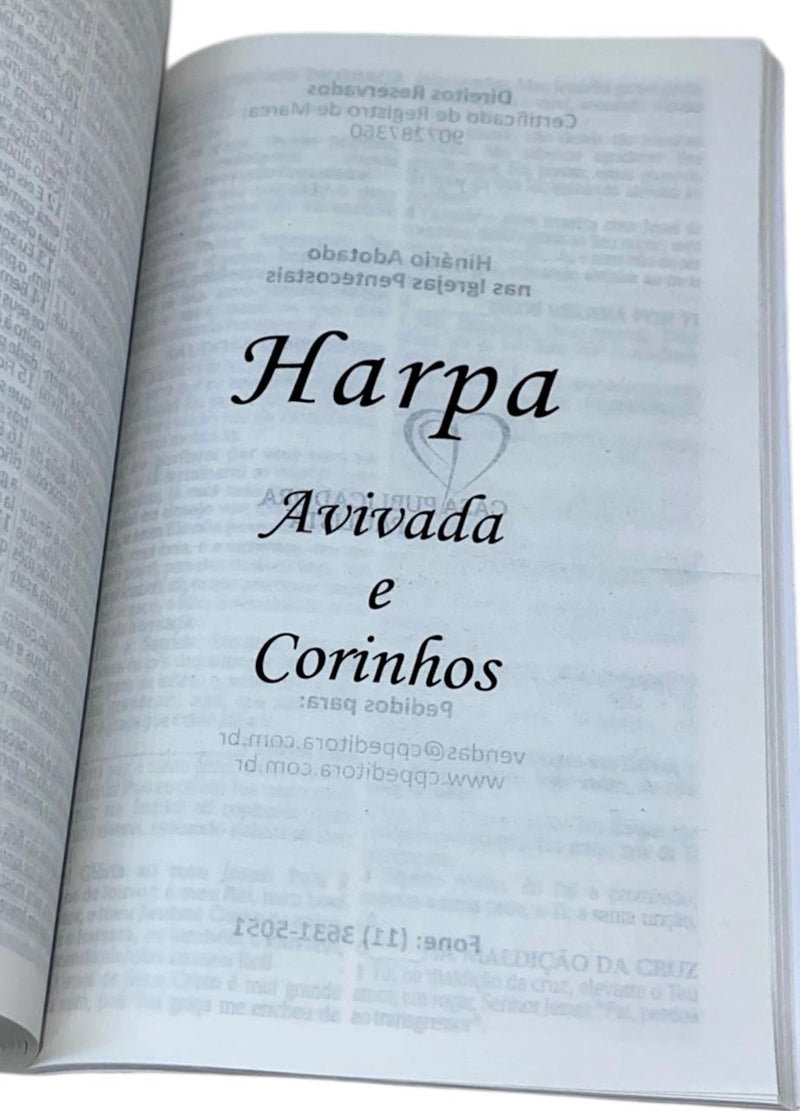 Miolo Para Bíblia Slim Letra Gigante Com Harpa e Contra Capa - ARC
