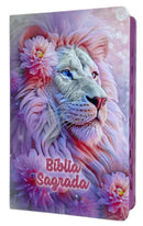 Kit 2 Bíblias Feminina Sagrada Letra Gigante Semi Flexível e Hipergigante Capa Dura Harpa ARC Jardim Secreto e Leão Sustenta