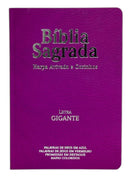 Bíblia Cor Pink Letra Gigante Capa Semi Flexível Com Harpa e Índice Colorida Arc
