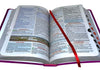 Kit 2 Bíblias Sagrada Com Índice e Capa Semi Flexivel Letra Gigante - Cor Preta e Pink