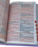 Bíblia Sagrada Com Harpa Cristã e Índice Capa Semiflexivel Evangélica Feminina Lilás Letra Gigante