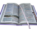 Bíblia Sagrada Com Harpa Cristã e Índice Capa Semiflexivel Evangélica Feminina Lilás Letra Gigante