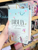 Bíblia Feminina Evangélica Jardim Secreto Letra Hipergigante Capa Dura Harpa e Corinhos - Almeida Revista e Corrigida