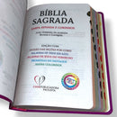 Kit 3 Bíblias Feminina PPM Pink Sagrada Letra Gigante Semi Flexível  Harpa ARC Feminina