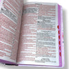 Bíblia Sagrada Capa Semiflexível Letra Gigante Promessas ARC e Índice João 1-4 Feminina Rosa