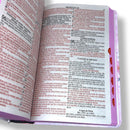 Bíblia Sagrada Capa Semiflexível Letra Gigante Promessas ARC e Índice João 1-4 Feminina Rosa