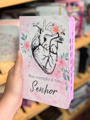 Bíblia Sagrada Capa Semiflexível Letra Gigante Promessas ARC e Índice João 1-4 Feminina Rosa