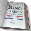 Bíblia de Estudo Tradicional Letra Hipergigante Capa Dura Com Índice Feminina e Masculina King James