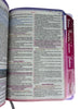Bíblia Capa Dura Com Elástico Rosa E Medalhão Letra Gigante Com Harpa - Seja Forte E Aba Feminina