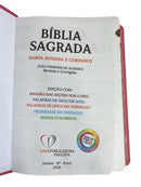Kit 3 Bíblias Feminina Sagrada Letra Gigante Semi Flexível PPM Rosa Harpa com Índice ARC