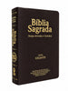 Kit 02 Bíblias Preta e Marrom Evangélicas Letra Gigante Capa Semiflexível ARC Com Harpa e Índice Fem & Masc