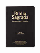 Kit 02 Bíblias Marrom Evangélicas Letra Gigante Capa Semiflexível ARC Com Harpa e Índice Fem & Masc