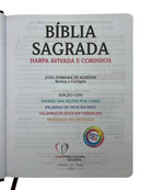 Kit Capa Protetora + Bíblia Cor Preta e Marrom Letra Jumbo Capa Dura Com Harpa  Masculina Arc