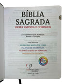 Kit Capa Protetora + Bíblia Cor Preta e Marrom Letra Jumbo Capa Dura Com Índice Harpa  Masculina Arc