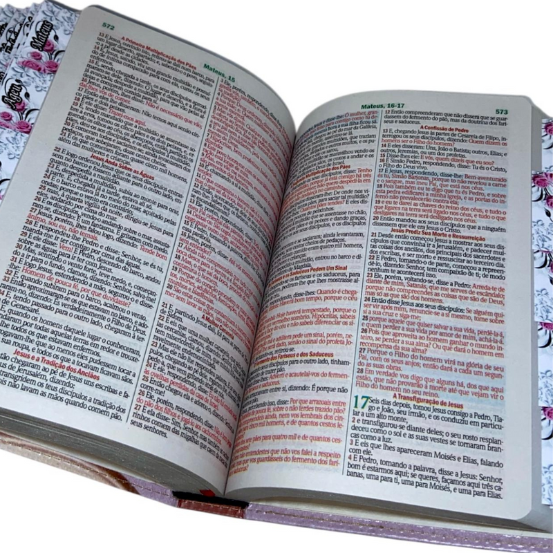 Bíblia Abençoada Por Deus Letra Gigante Capa Flexível Com Harpa E Abas Coladas Feminina Arc