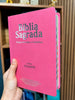 Kit 3 Bíblias Feminina Sagrada Letra Gigante Semi Flexível PPM Rosa Harpa com Índice ARC