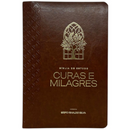 Bíblia Curas e Milagres Cor Marrom De Estudo Letra Gigante Capa Flexível Feminina e Masculina Kja Com Índice