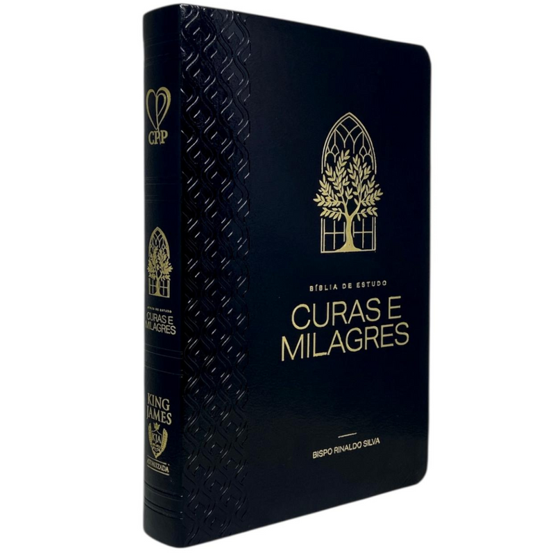 Bíblia Curas e Milagres Cor Preta De Estudo Letra Gigante Capa Flexível Feminina e Masculina Kja Com Índice