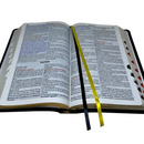 Bíblia Curas e Milagres Cor Preta De Estudo Letra Gigante Capa Flexível Feminina e Masculina Kja Com Índice