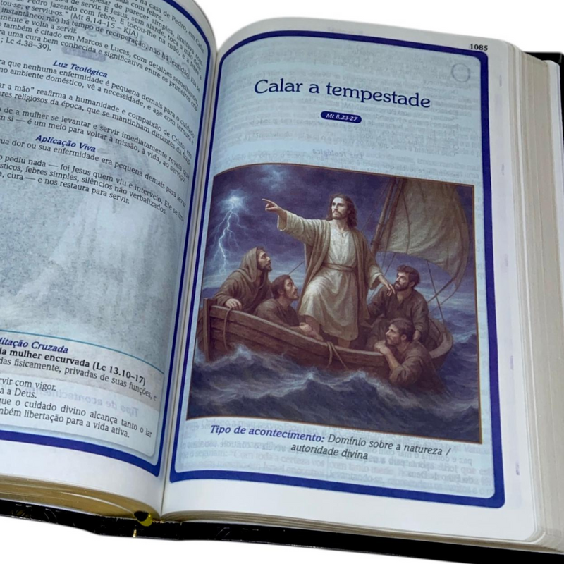 Bíblia Curas e Milagres Cor Preta De Estudo Letra Gigante Capa Flexível Feminina e Masculina Kja