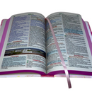 Bíblia Leão Seja Forte e Corajosa Cor Branca Letra Gigante Capa Dura Com Harpa Feminina Arc