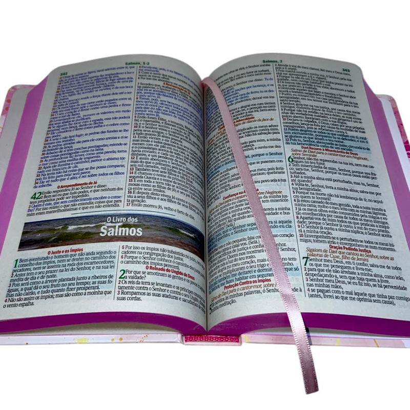 Bíblia Leão Seja Forte e Corajosa Cor Branca Letra Gigante Capa Dura Com Harpa Feminina Arc