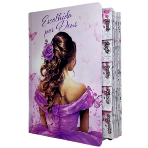 Bíblia Escolhida Por Deus Letra Gigante Capa Dura Com Harpa E Abas Coladas Feminina Arc