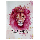 Bíblia Leão Seja Forte e Corajosa Cor Branca Letra Gigante Capa Dura Com Harpa Feminina Arc