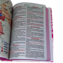 Bíblia Leão Seja Forte e Corajosa Cor Branca Letra Gigante Capa Dura Com Harpa Feminina Arc