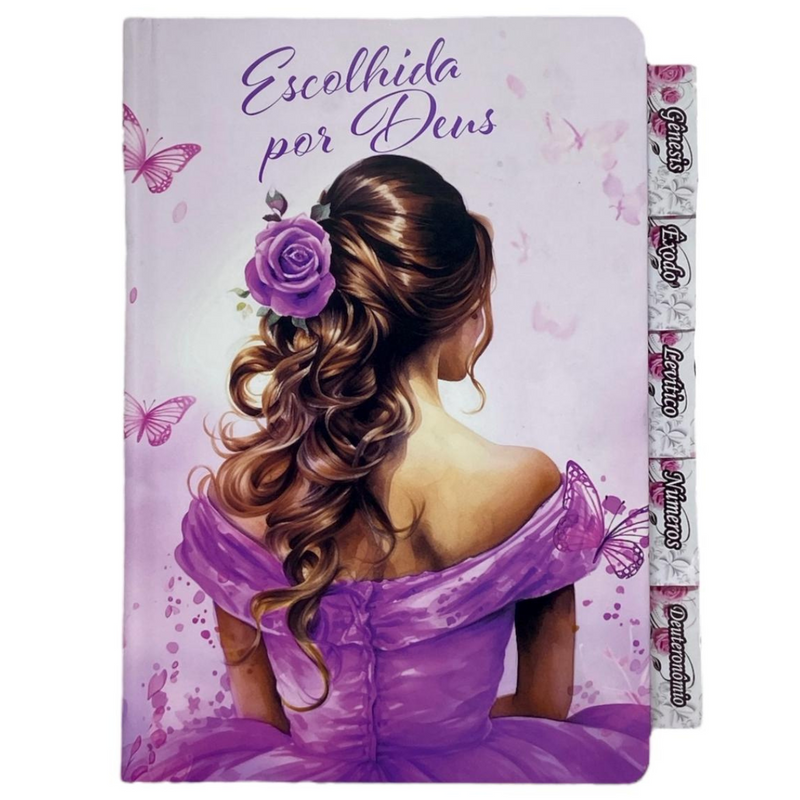 Bíblia Escolhida Por Deus Letra Gigante Capa Dura Com Harpa E Abas Coladas Feminina Arc