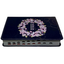 Bíblia Circulo Floral Preta Letra Gigante Capa Flexível Com Harpa e Índice Feminina Arc