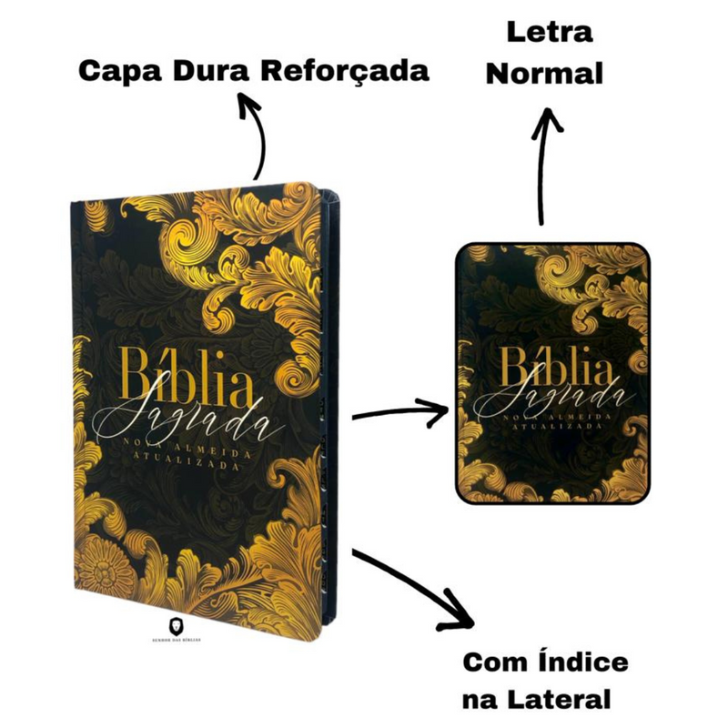 Bíblia Jerusalém Letra Normal Capa Dura Masculina e Feminina Com Índice Naa