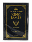 Kit de Capa Protetora & Bíblia de Estudo King James Atualizada Preta Capa Dura Letra Gigante Color