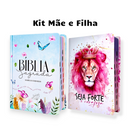 Kit 2 Bíblias Femininas Sagradas Capa Dura Letra Gigante e Hipergigante Harpa ARC Jardim Secreto e Seja Forte Rosa