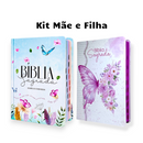 Kit 2 Bíblias Femininas Sagradas Letra Gigante Semi Flexível  e Hipergigante Capa Dura Harpa ARC Jardim Secreto e Borboleta