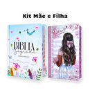 Kit 2 Bíblias Feminina Sagrada Letra Gigante Semi Flexível e Hipergigante Capa Dura Harpa ARC Jarsim Secreto e Deus é bom