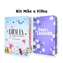 Kit 2 Bíblias Feminina Sagrada Letra Gigante Semi Flexível e Hipergigante Capa Dura Harpa ARC Jardim Secreto e Deus seja Louvado