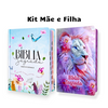 Kit 2 Bíblias Feminina Sagrada Letra Gigante Semi Flexível e Hipergigante Capa Dura Harpa ARC Jardim Secreto e Leão Sustenta