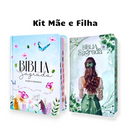 Kit 2 Bíblias Feminina Sagrada Letra Gigante Semi Flexível e Hipergigante Capa Dura Harpa ARC Jardim Secreto e Deus seja Louvado