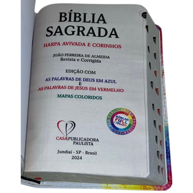 Bíblia Leão Estrela de Davi Letra Gigante Capa Flexível Com Harpa e Índice Masculina e Feminina Arc