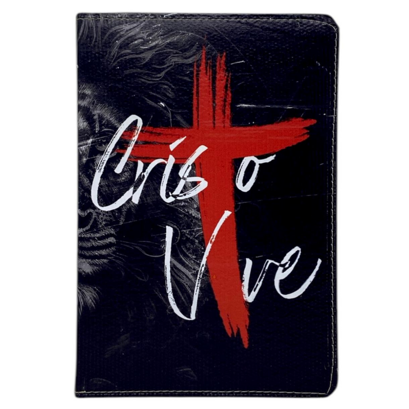 Bíblia Leão Cristo Vive Letra Gigante Capa Flexível Com Harpa e Índice Masculina Arc