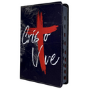 Bíblia Leão Cristo Vive Letra Gigante Capa Flexível Com Harpa e Índice Masculina Arc